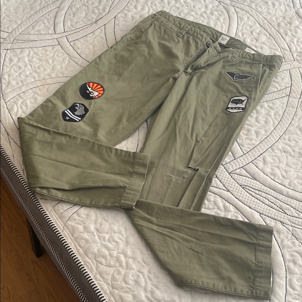 GAP Olive Men's Chinos with Patches